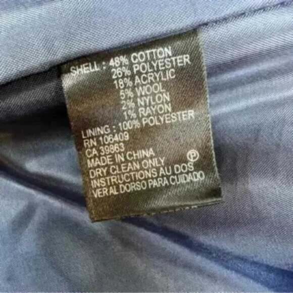 Tahari Arthur S. Levine Tweed Blazer Size 16 Navy Wool Blend Gold Zip - Picture 10 of 10